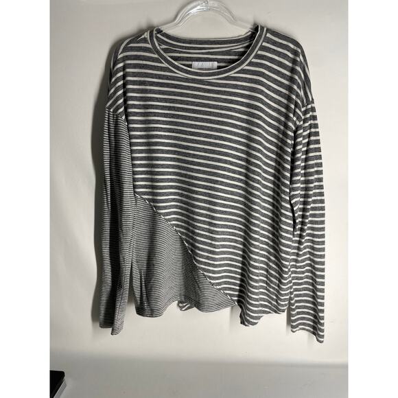 Current Elliot the Slice Stripe Oversized Long Sleeve T-shirt Size 0 US XS - Picture 1 of 5